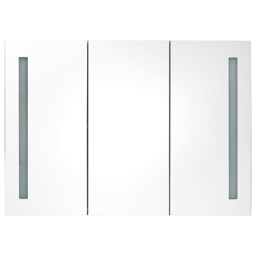 LED-Bad-Spiegelschrank 89x14x62 cm Eichen-Optik