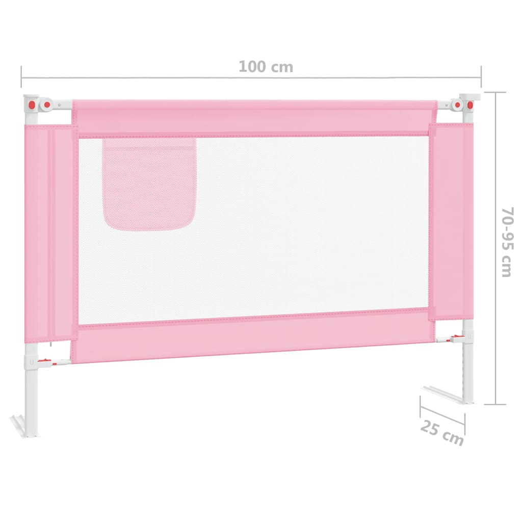 Kleinkind-Bettschutzgitter Rosa 100x25 cm Stoff
