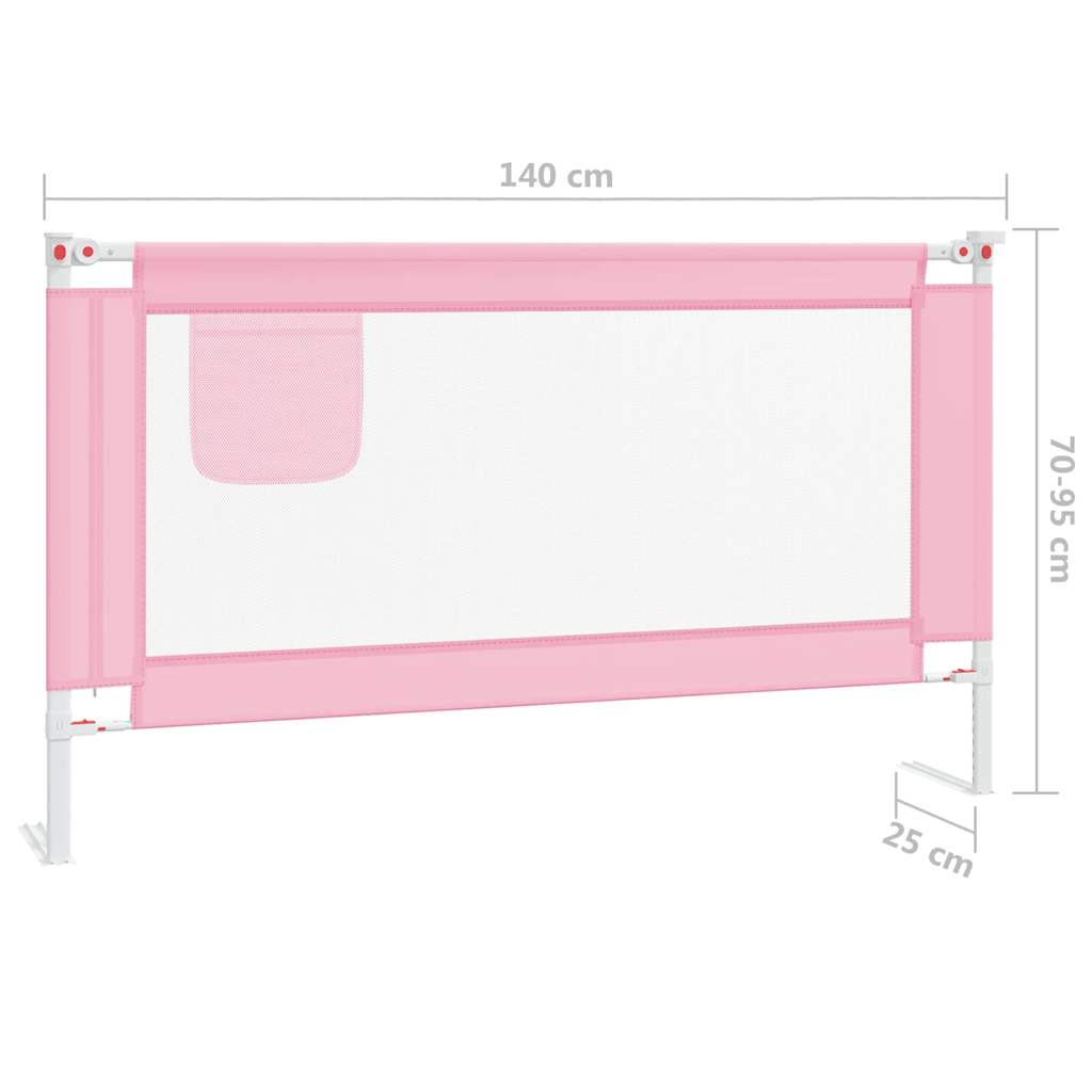 Kleinkind-Bettschutzgitter Rosa 140x25 cm Stoff