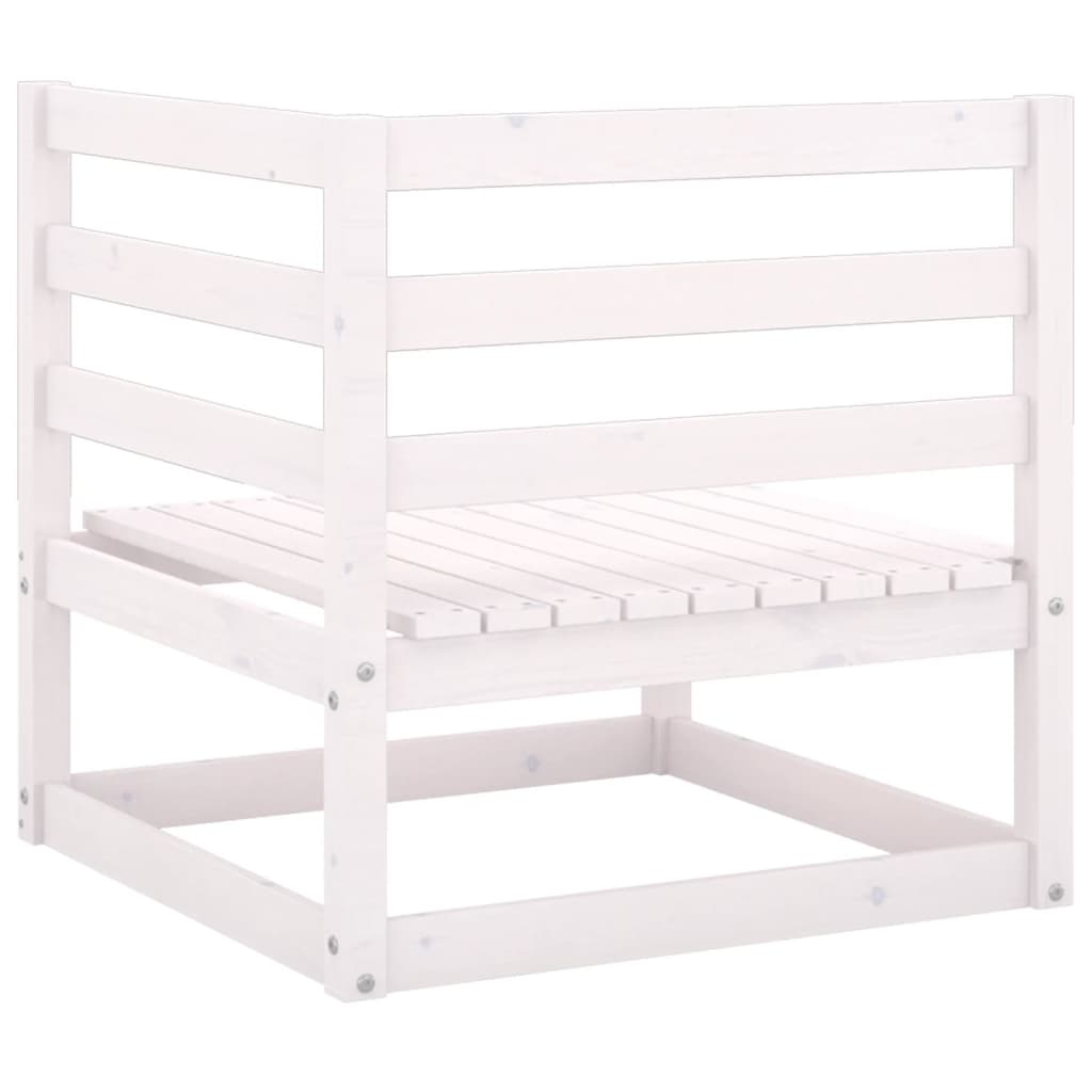 Garden sofa 2-seater with cushions solid pine wood white