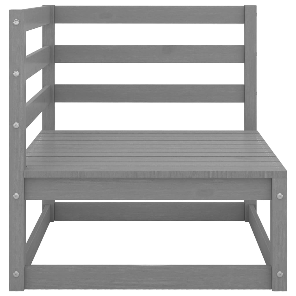 Garden sofa 2-seater with cushions gray solid pine wood