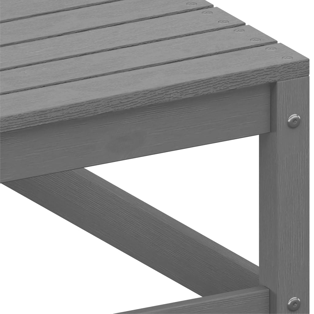 Garden sofa 2-seater with cushions gray solid pine wood