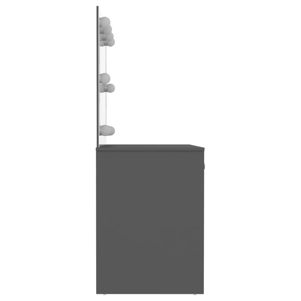 Dressing table with LED lighting 110x55x145 cm MDF gray