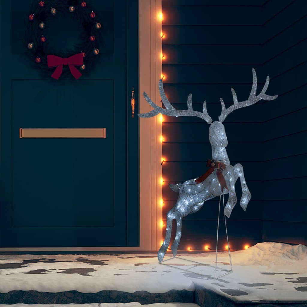 LED reindeer flying Christmas decoration 120 LEDs white cold white