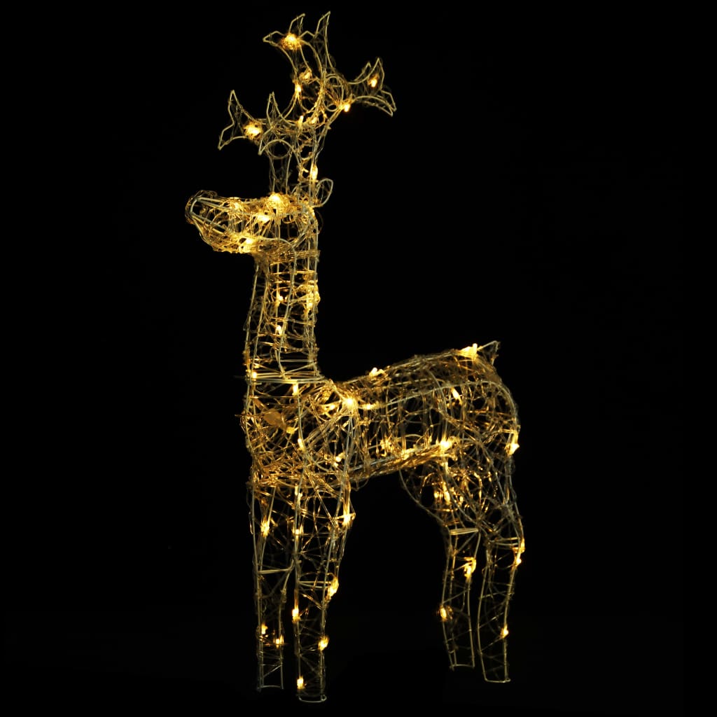 LED reindeer Christmas decoration 90 LEDs 60x16x100 cm acrylic