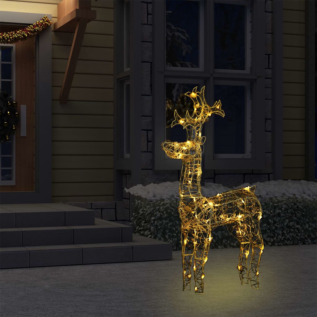LED reindeer Christmas decoration 90 LEDs 60x16x100 cm acrylic
