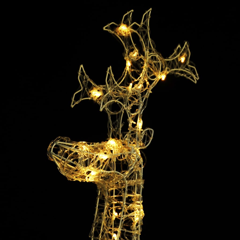LED reindeer Christmas decoration 90 LEDs 60x16x100 cm acrylic