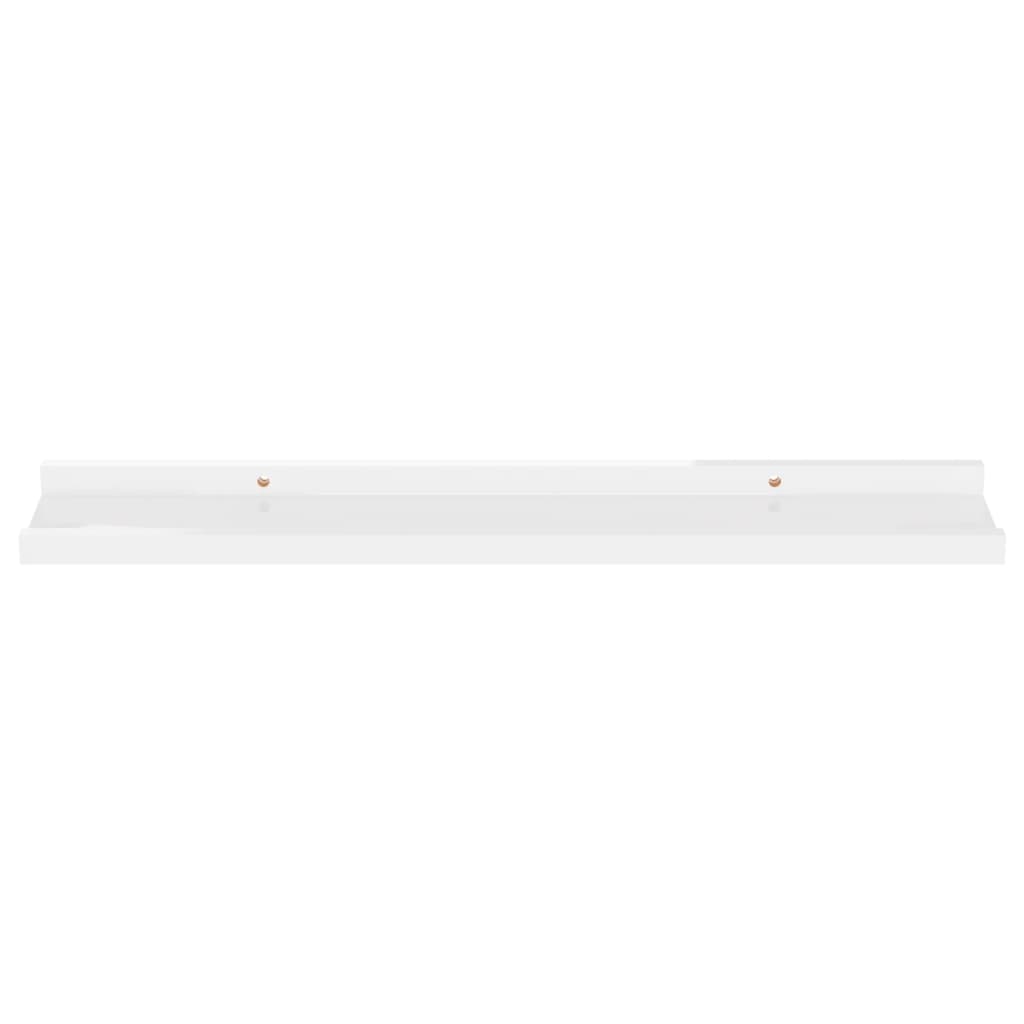 Etagères murales 2 pièces blanc brillant 60x9x3 cm