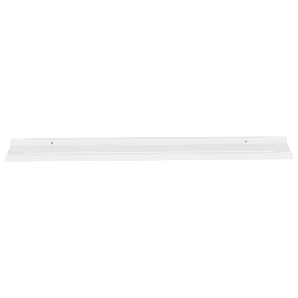 Etagères murales 2 pcs blanc brillant 115x9x3 cm