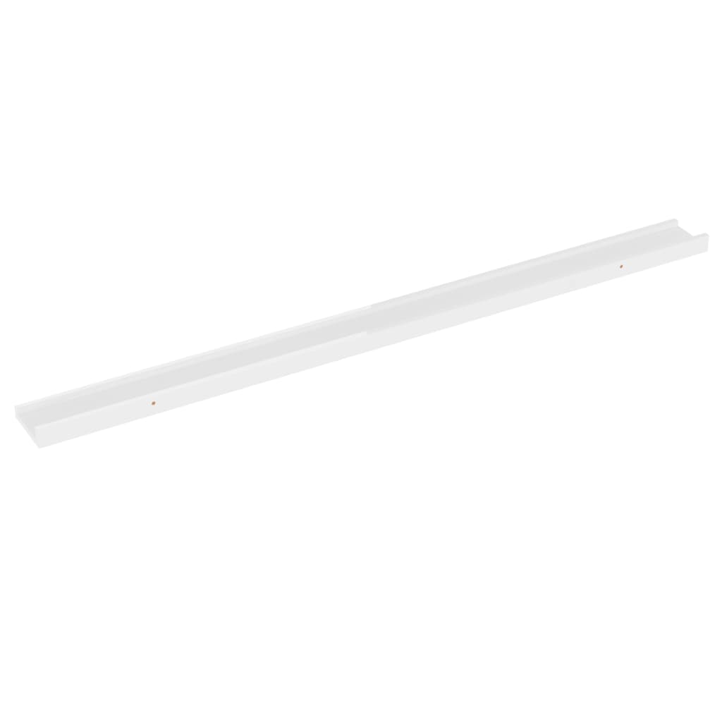 Etagères murales 2 pcs blanc brillant 115x9x3 cm