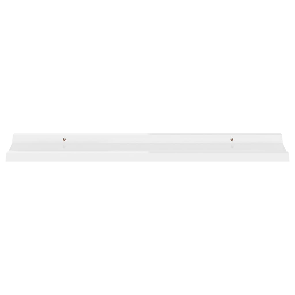 Wall shelves 4 pcs. high gloss white 80x9x3 cm
