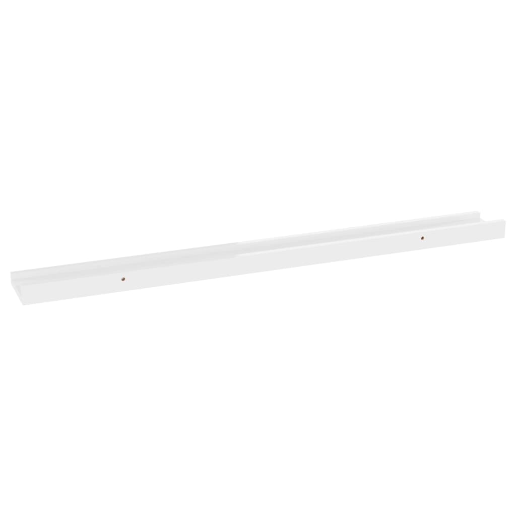 Wall shelves 4 pcs. high gloss white 80x9x3 cm