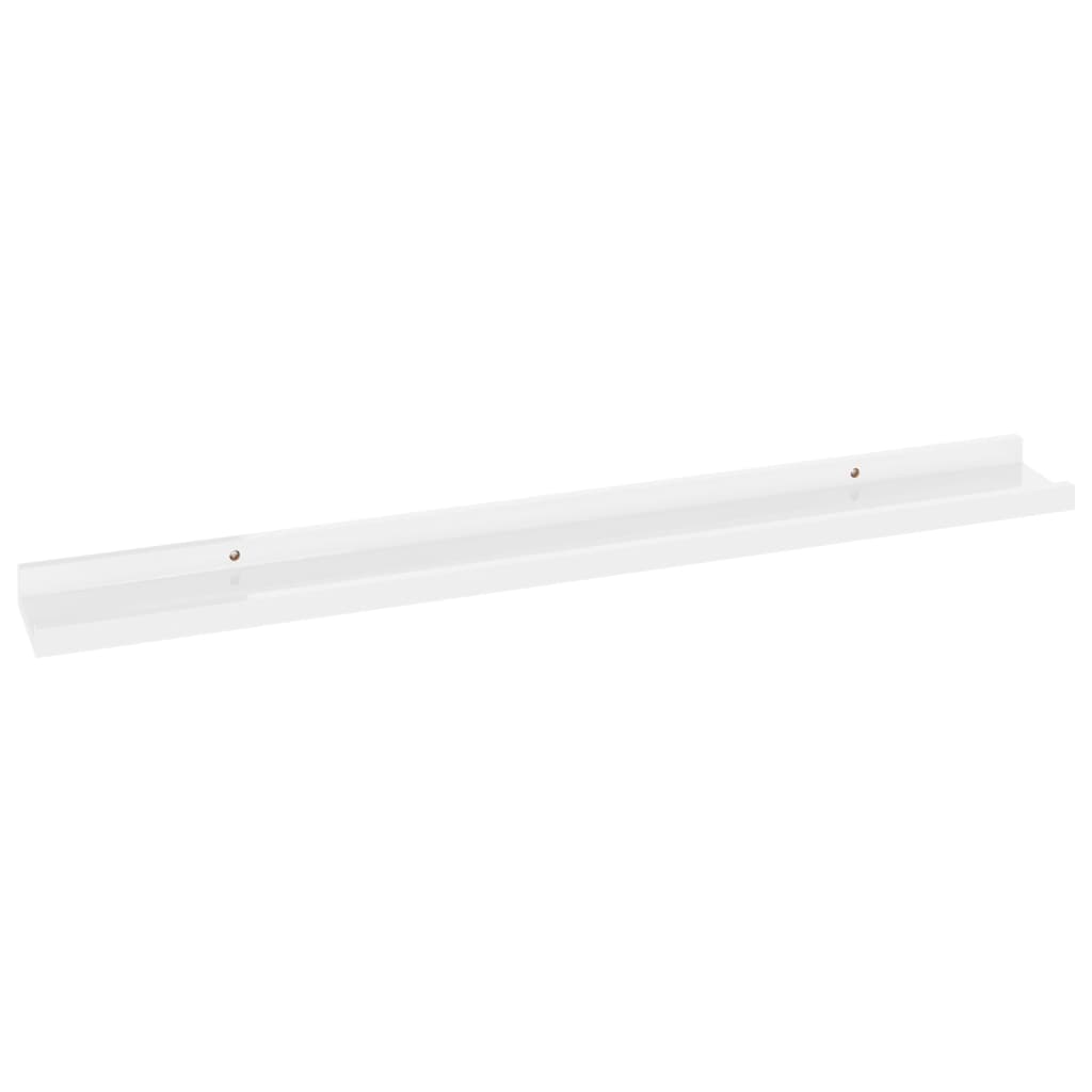 Wall shelves 4 pcs. high gloss white 80x9x3 cm