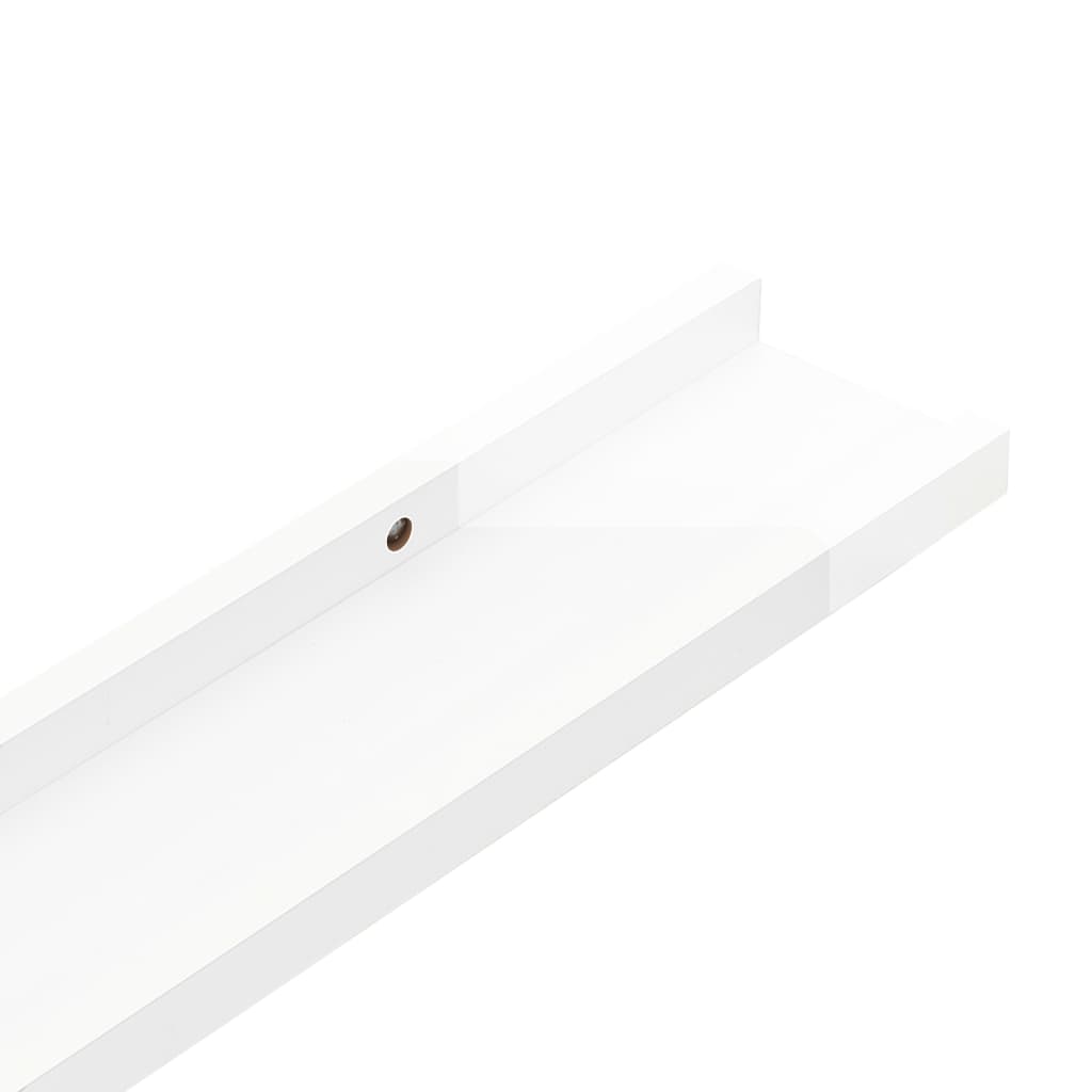Wall shelves 4 pcs. high gloss white 80x9x3 cm