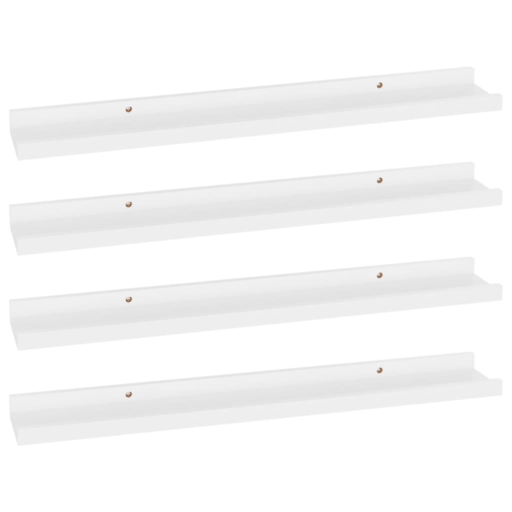 Etagères murales 4 pcs Blanc 60x9x3 cm
