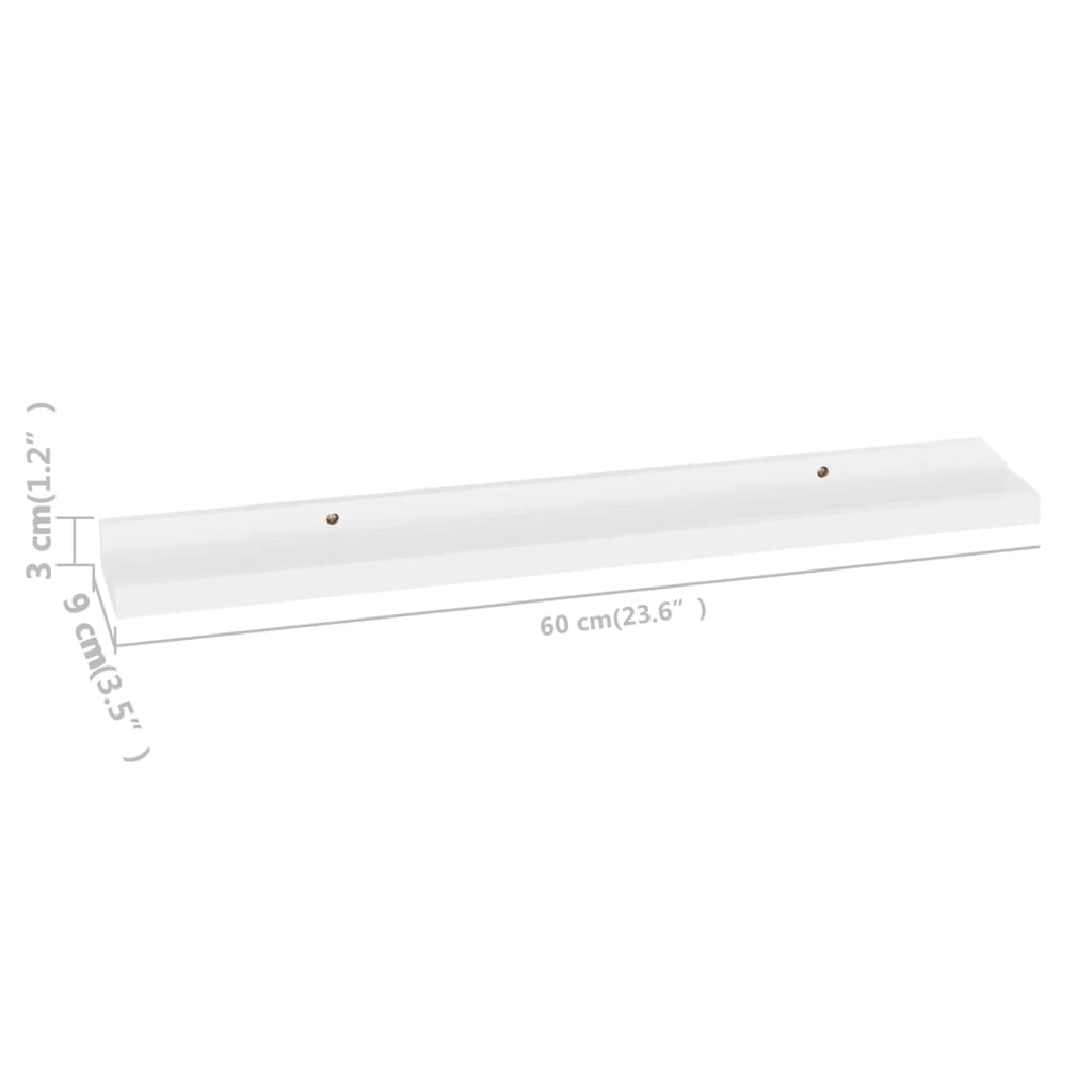 Etagères murales 4 pcs Blanc 60x9x3 cm