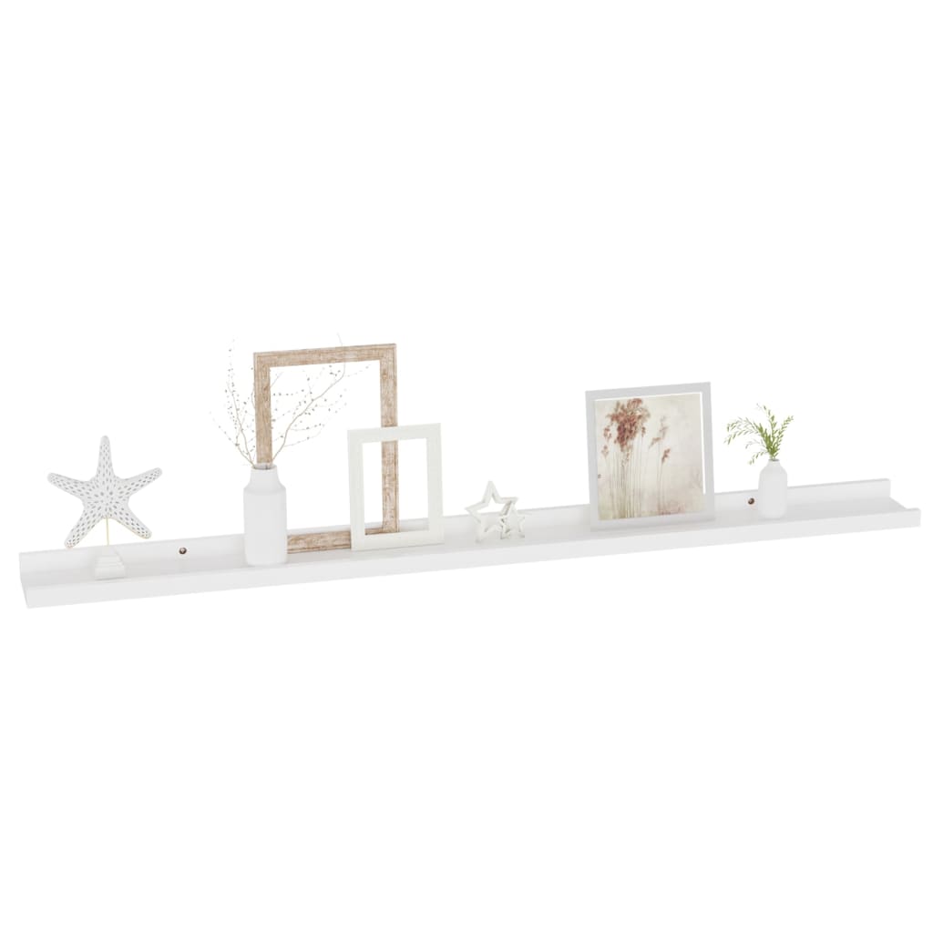 Wall shelves 4 pcs. White 100x9x3 cm