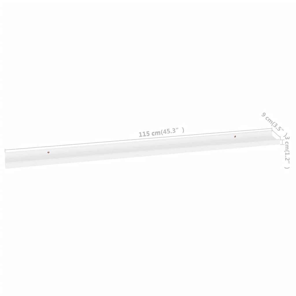 Wall shelves 4 pcs. White 115x9x3 cm
