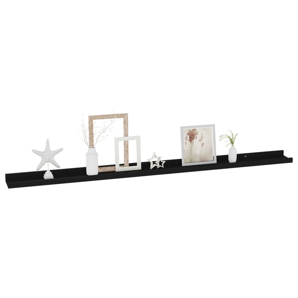 Etagères murales 4 pcs Noir 115x9x3 cm