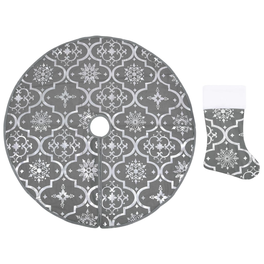 Luxury Christmas Tree Blanket with Sock Gray 122cm Fabric