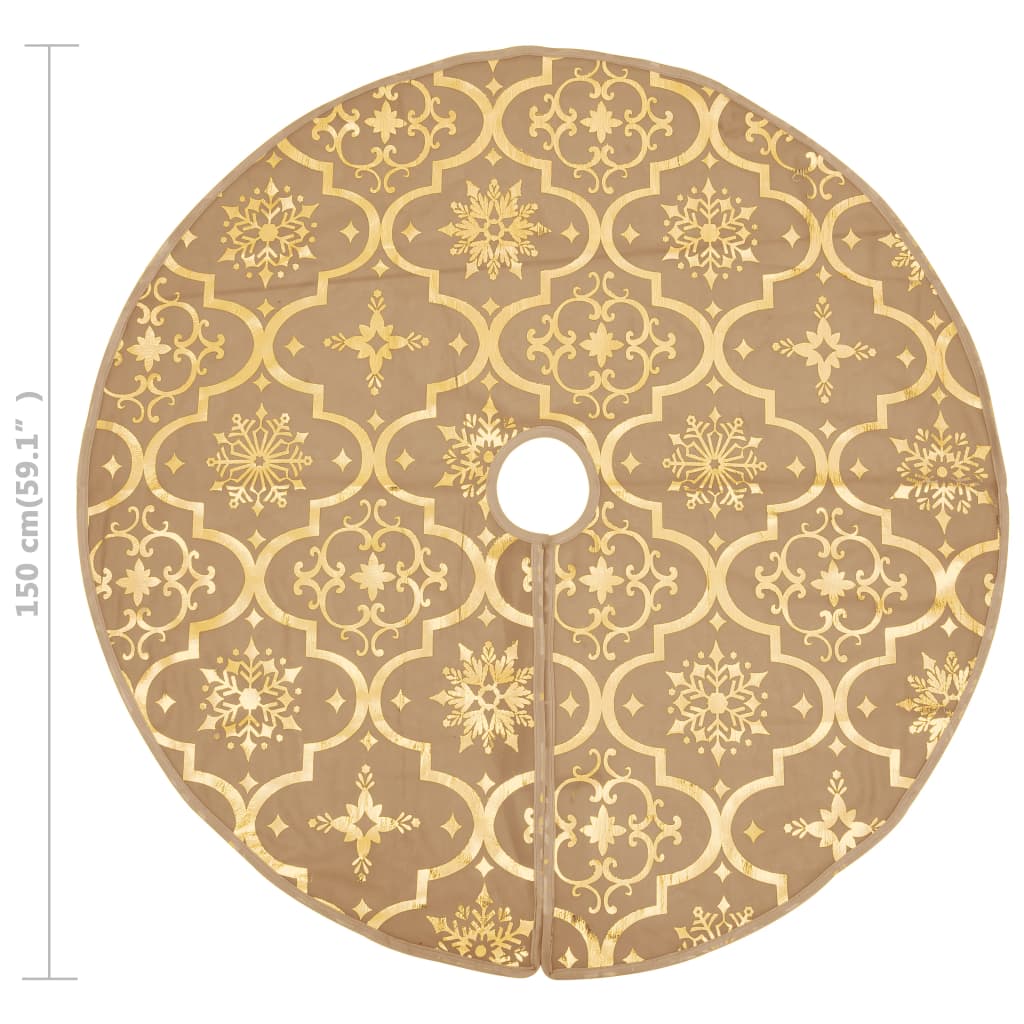 Luxury Christmas tree blanket with sock yellow 150 cm fabric