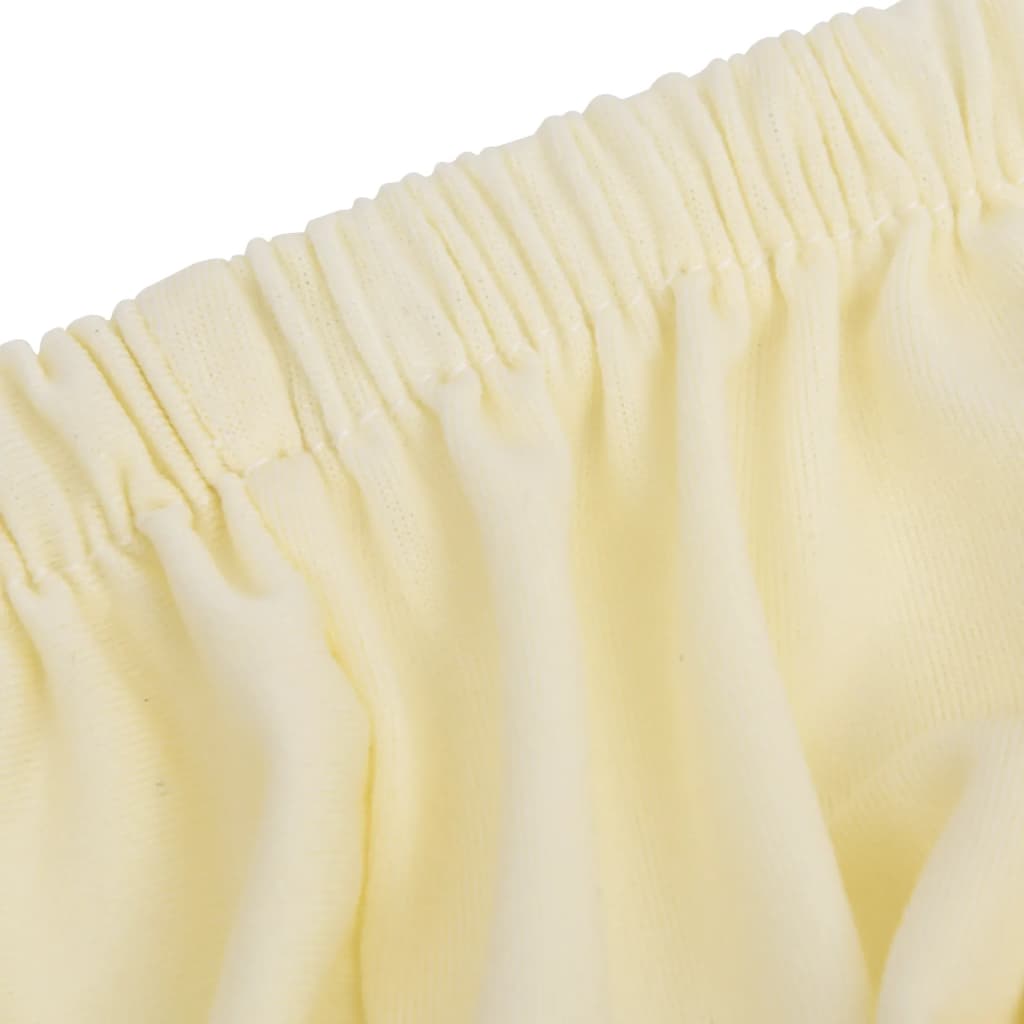 Stretch sofa cover 2-seater cream polyester jersey