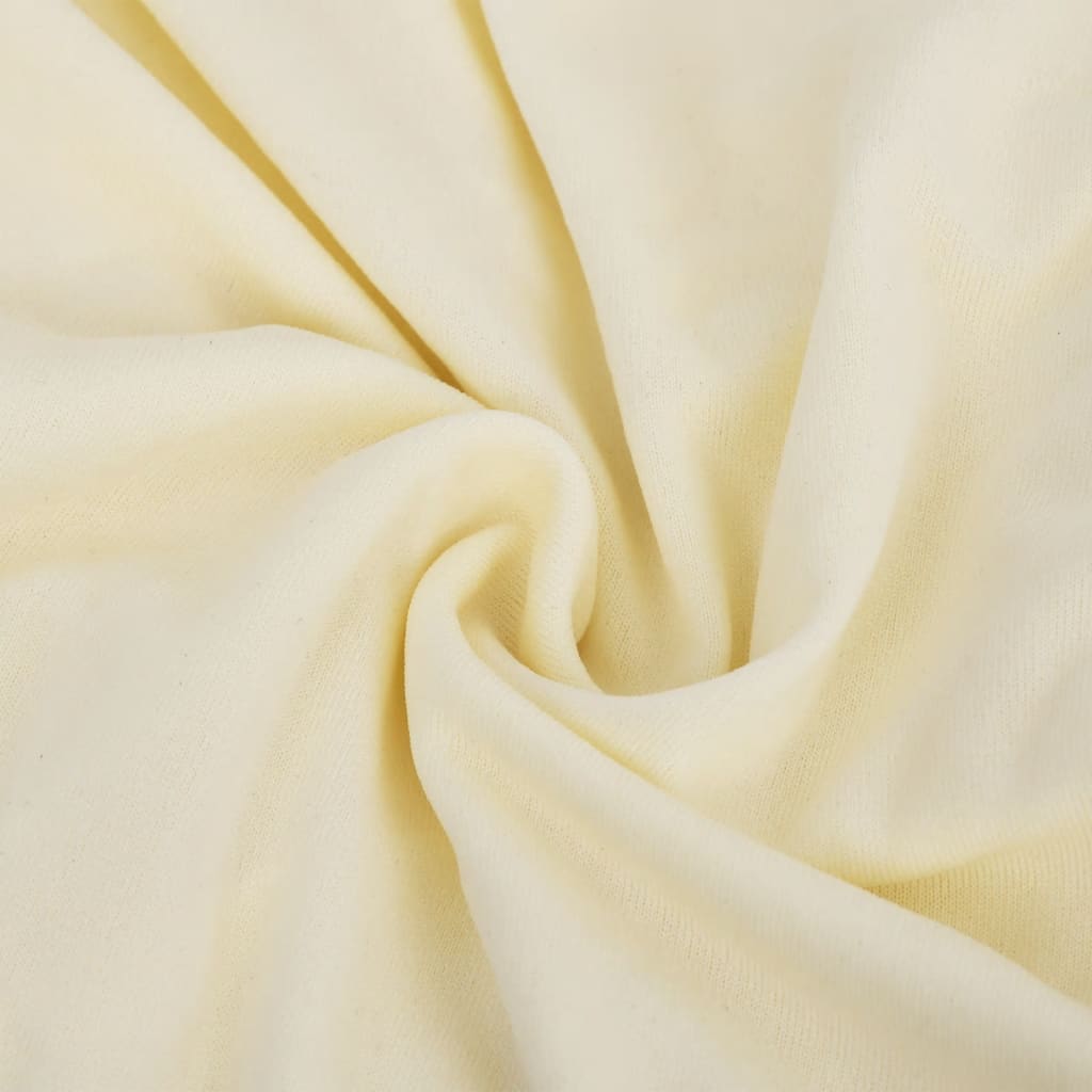 Stretch sofa cover 4-seater cream polyester jersey