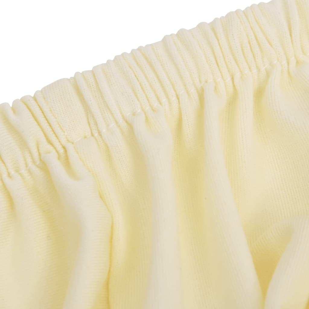 Stretch sofa cover 4-seater cream polyester jersey