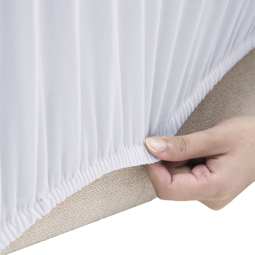 Housse de canapé extensible 3 places jersey polyester blanc