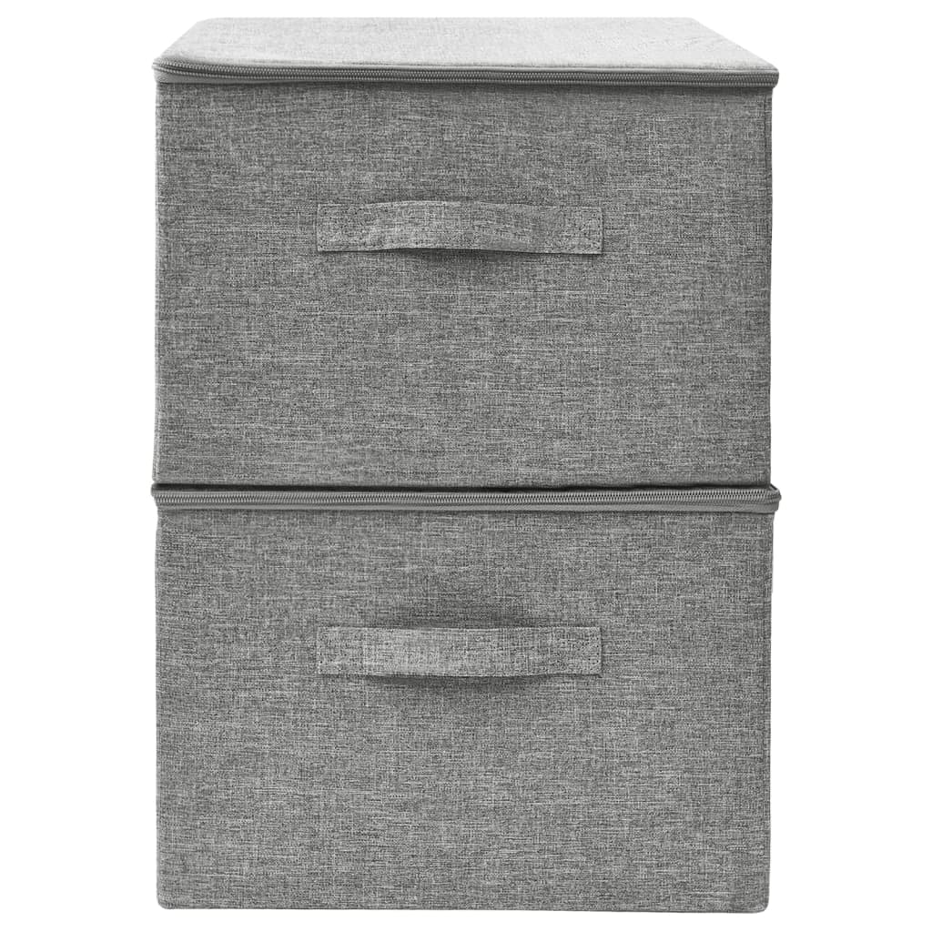 Aufbewahrungsboxen 2 Stk. Stoff 43x34x23 cm Grau