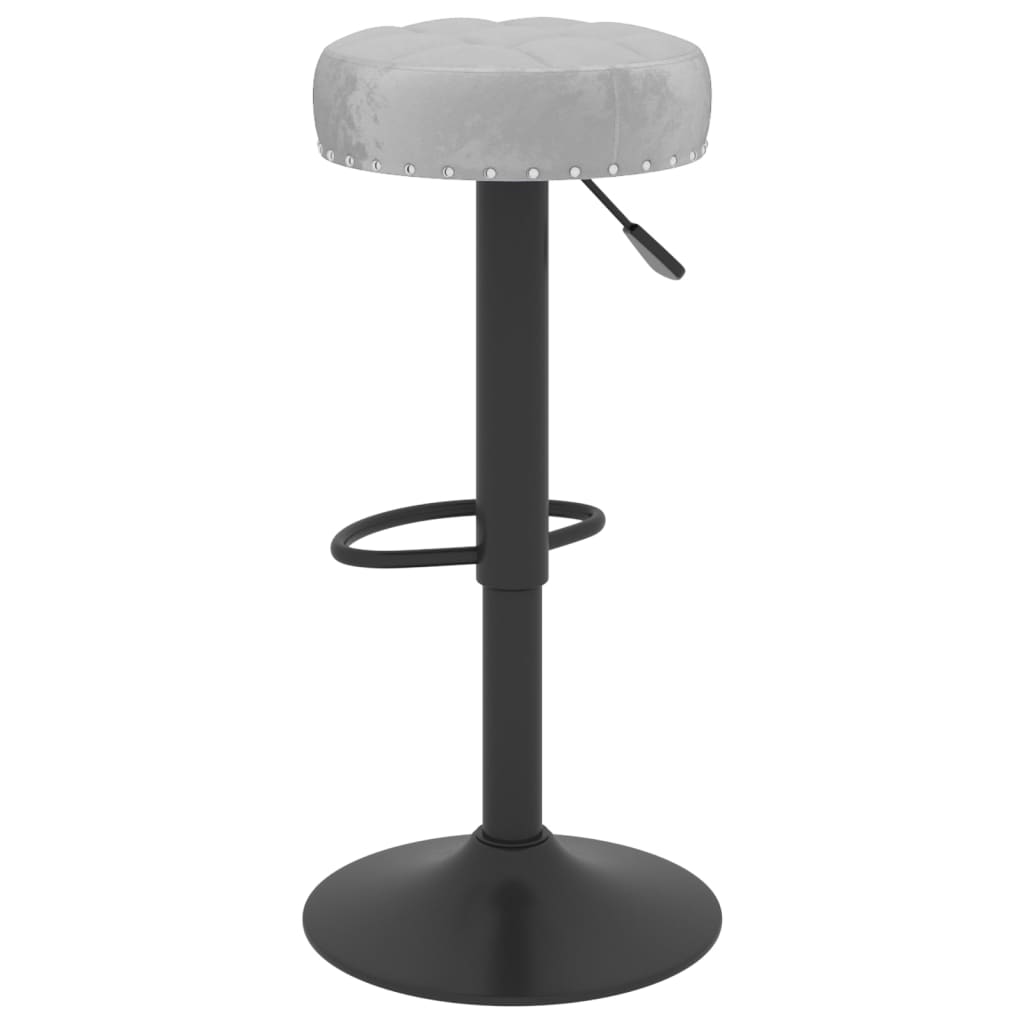 Bar stools 2 pcs. Gray velvet