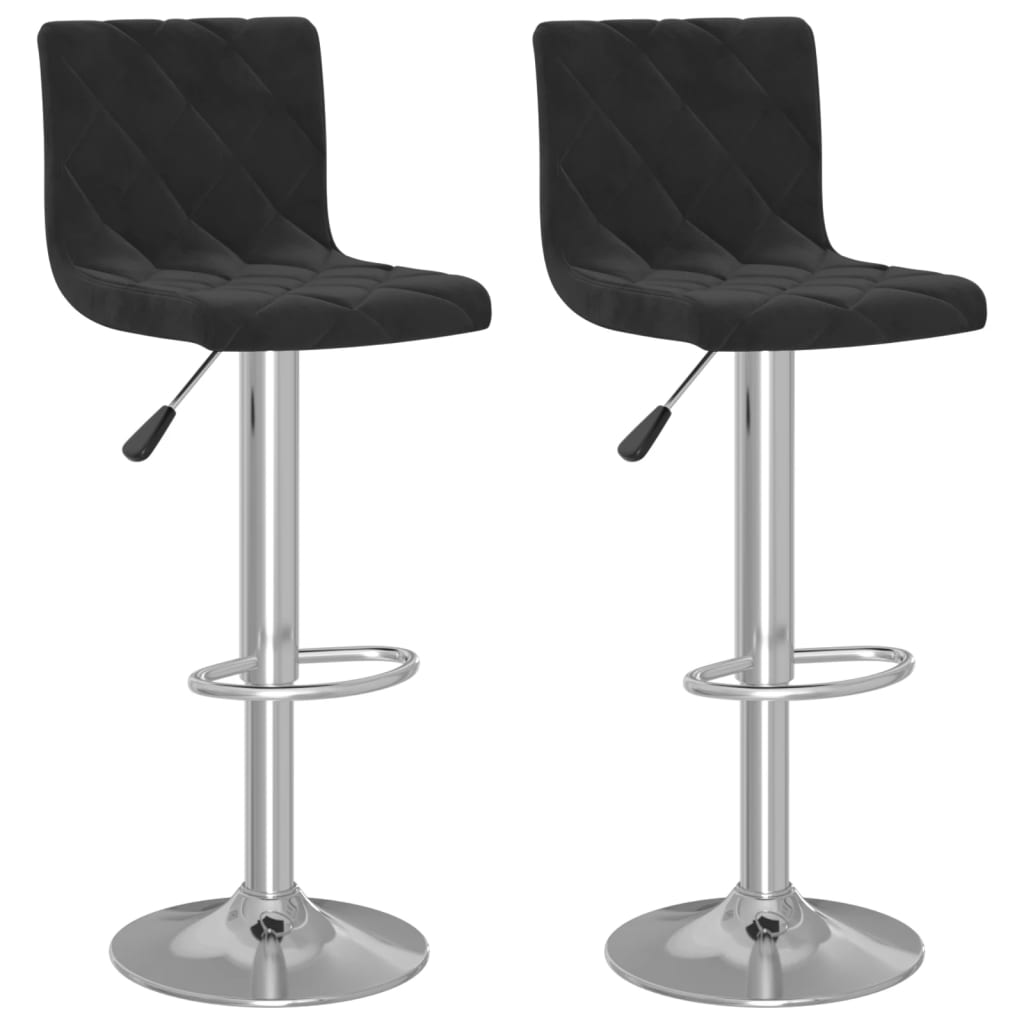 Tabourets de bar 2 pcs Velours noir