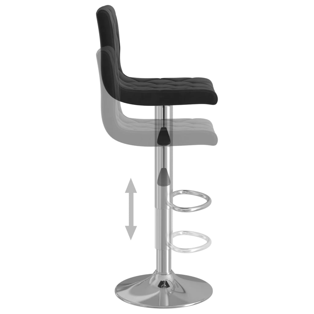 Tabourets de bar 2 pcs Velours noir