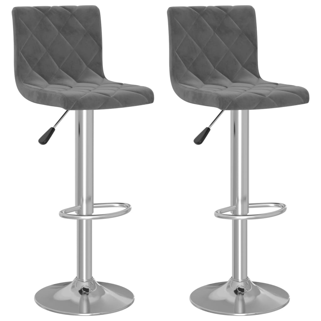Bar stools 2 pcs. Dark gray velvet