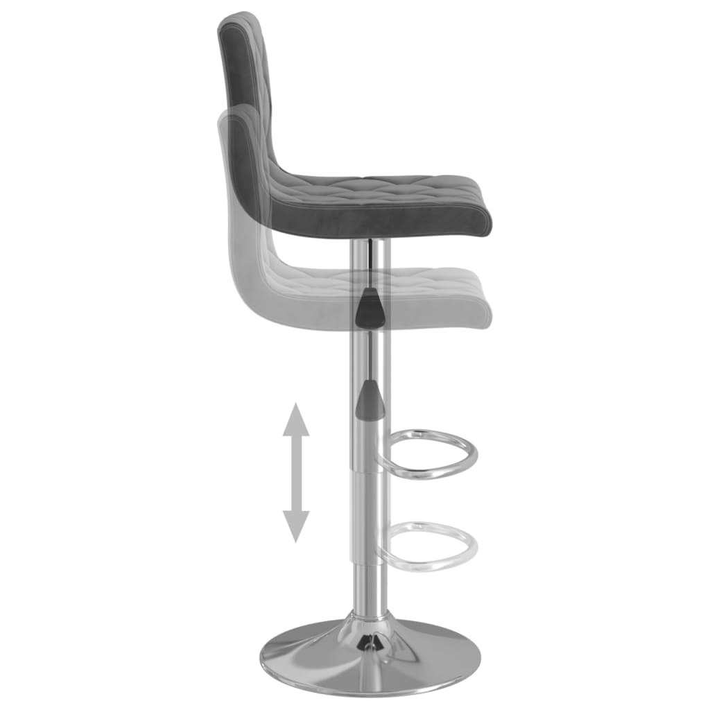Bar stools 2 pcs. Dark gray velvet