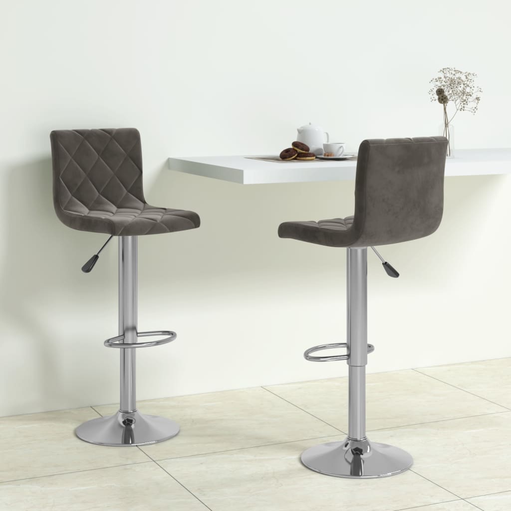 Bar stools 2 pcs. Dark gray velvet