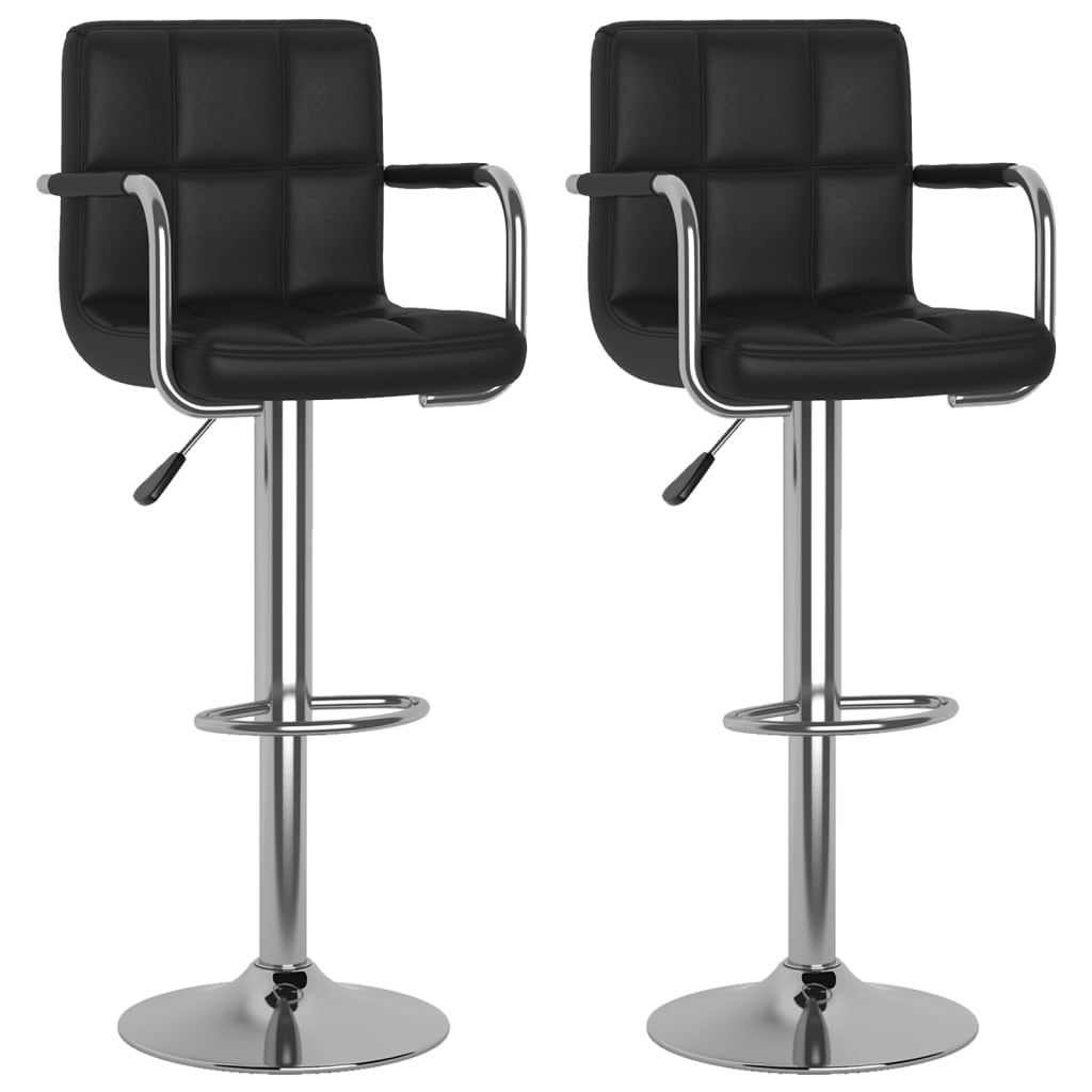 Tabourets de bar 2 pièces simili cuir noir