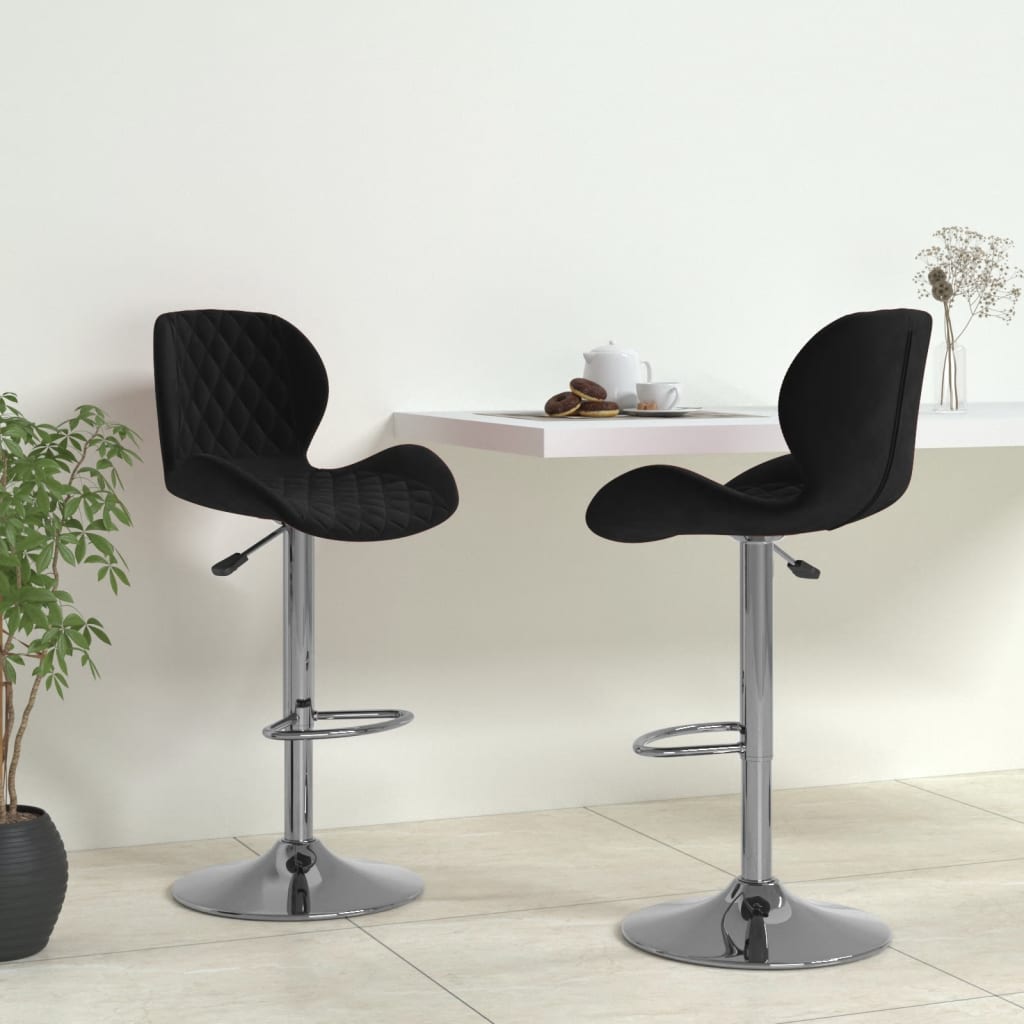 Tabourets de bar 2 pcs Velours noir