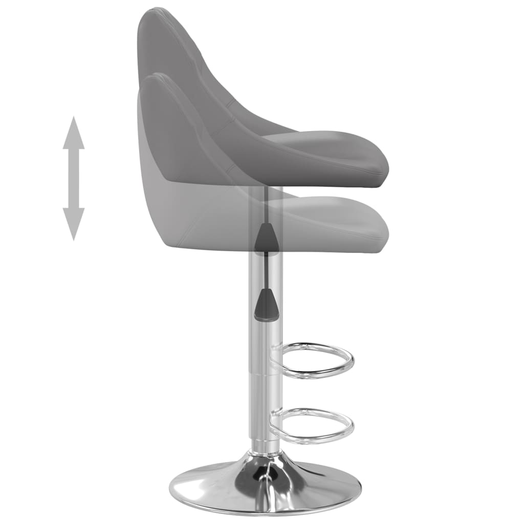Bar stools 2 pcs. Gray faux leather