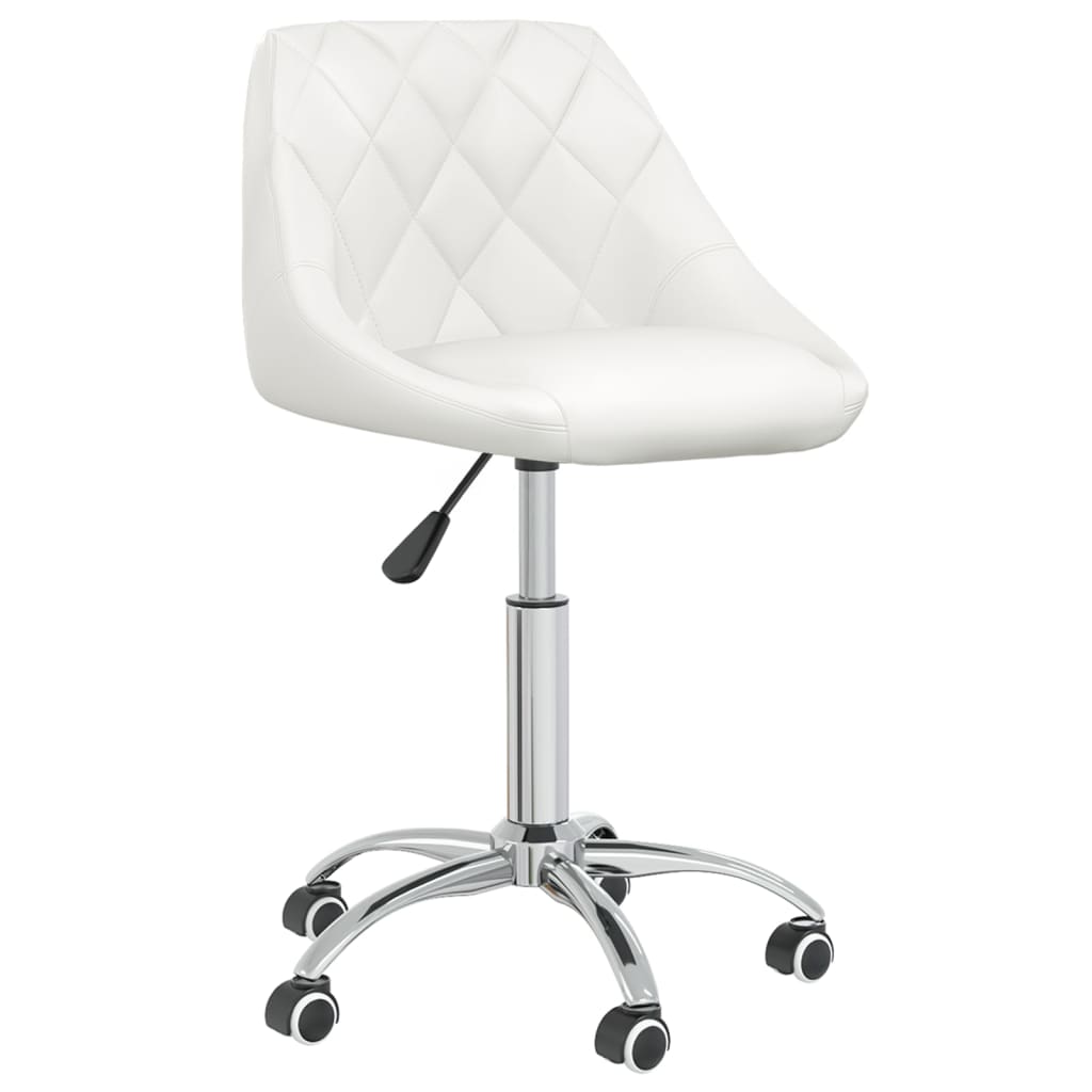 Dining room chairs 2 pieces swivel white faux leather