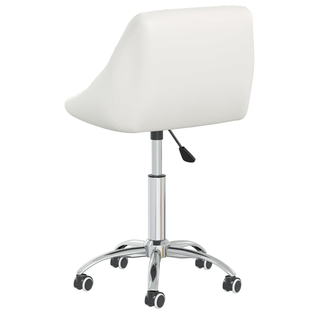 Dining room chairs 2 pieces swivel white faux leather