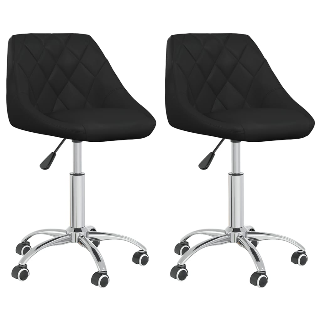 Dining room chairs 2 pieces. Rotatable black faux leather