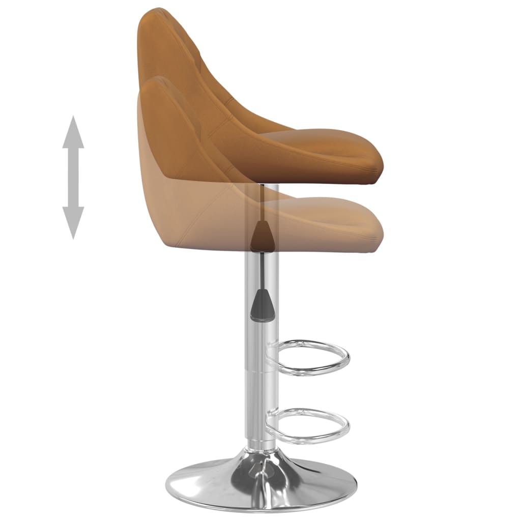 Bar stools 2 pcs. Brown velvet