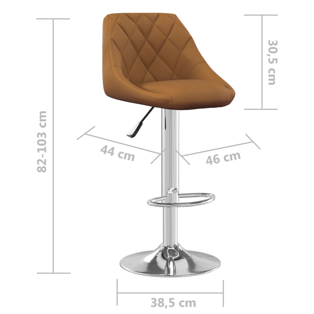 Bar stools 2 pcs. Brown velvet