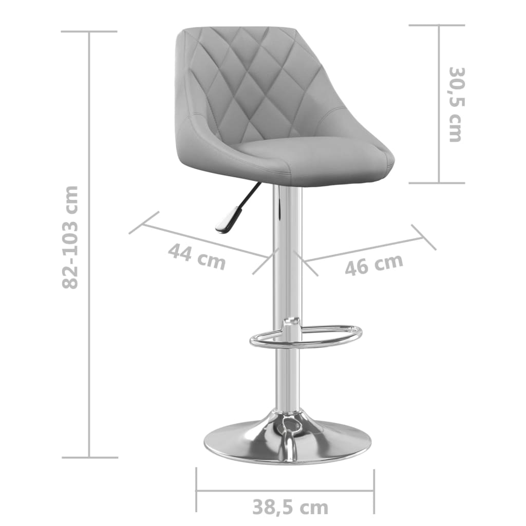 Bar stools 2 pcs. Light gray velvet