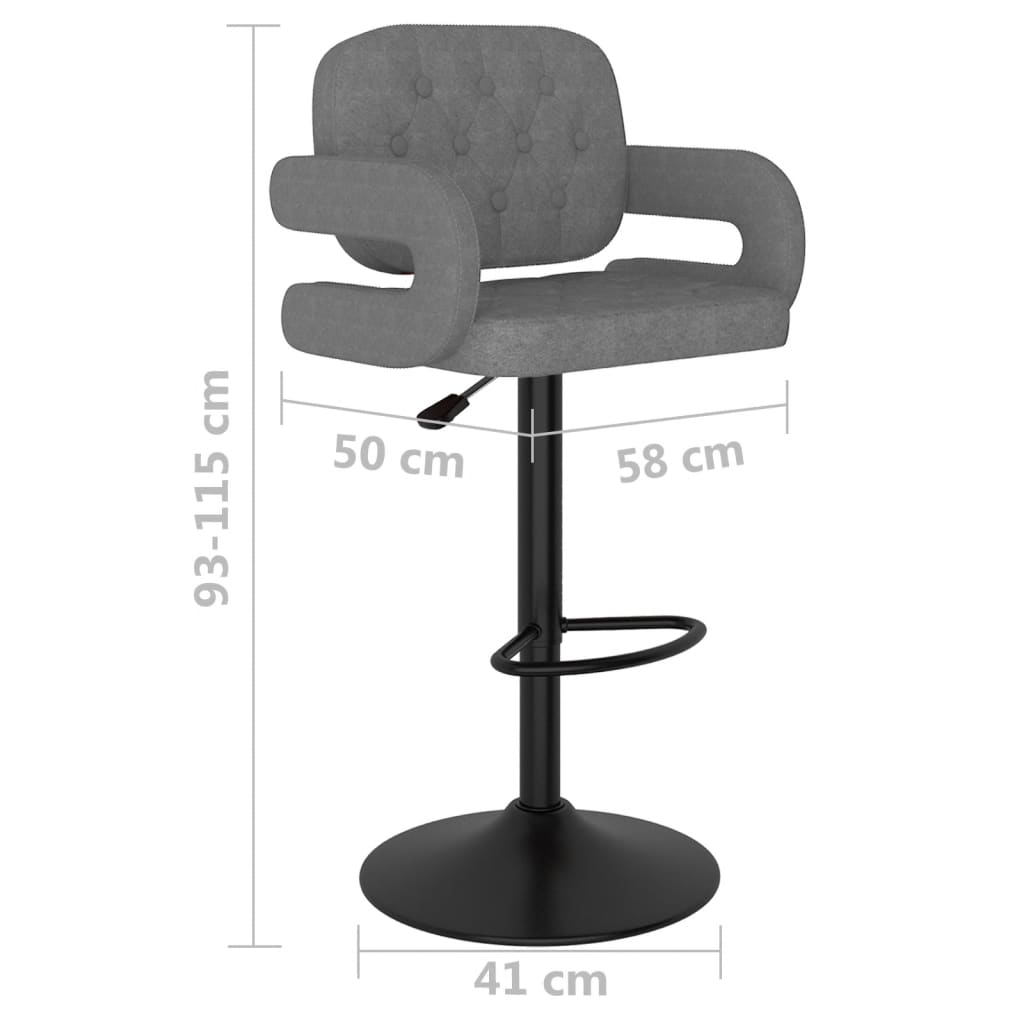 Bar stools 2 pcs. Light gray fabric