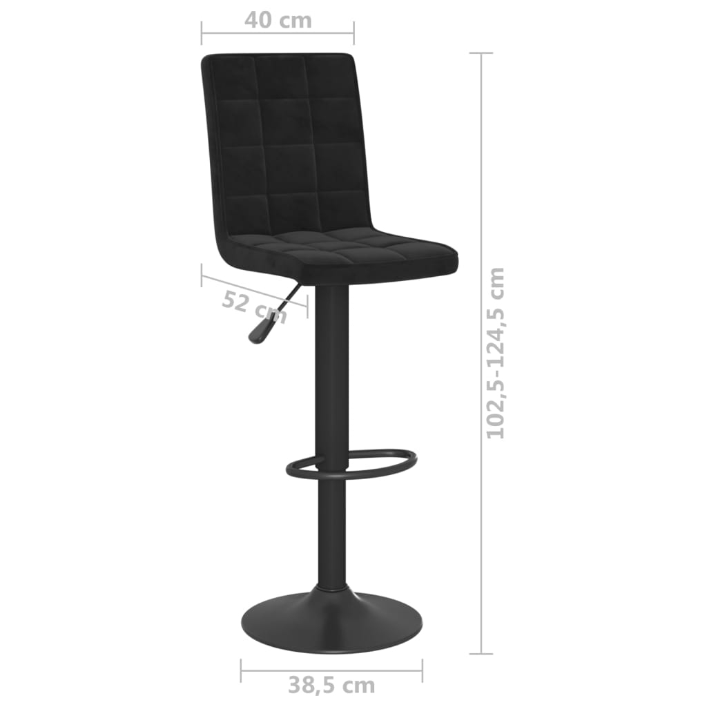 Bar stool black velvet