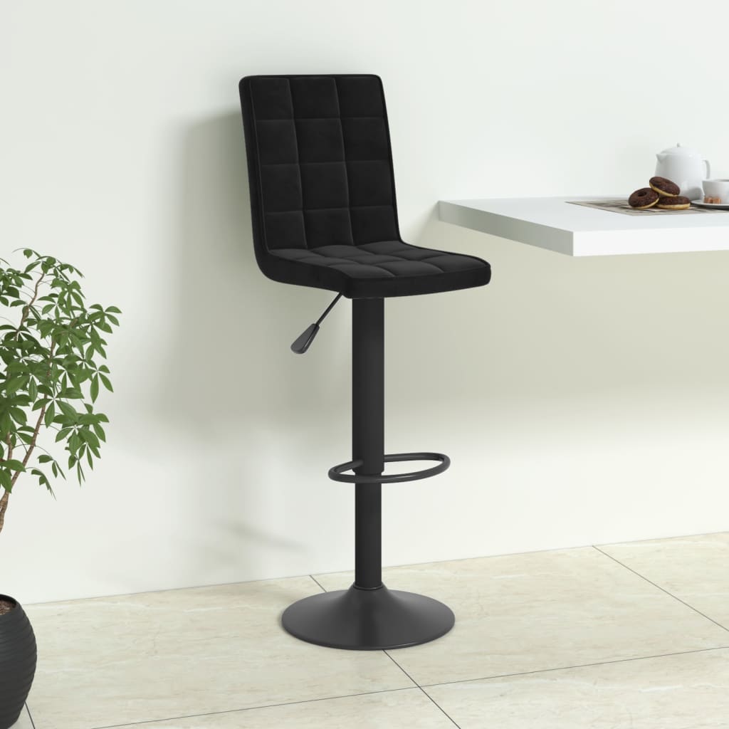 Bar stool black velvet