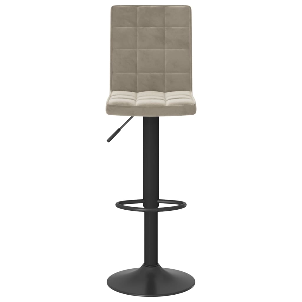 Bar stools 2 pcs. Light gray velvet
