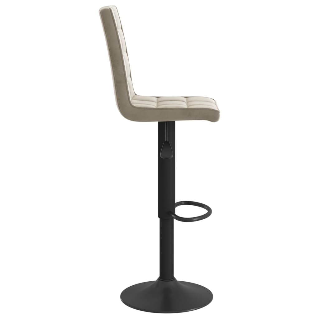 Bar stools 2 pcs. Light gray velvet